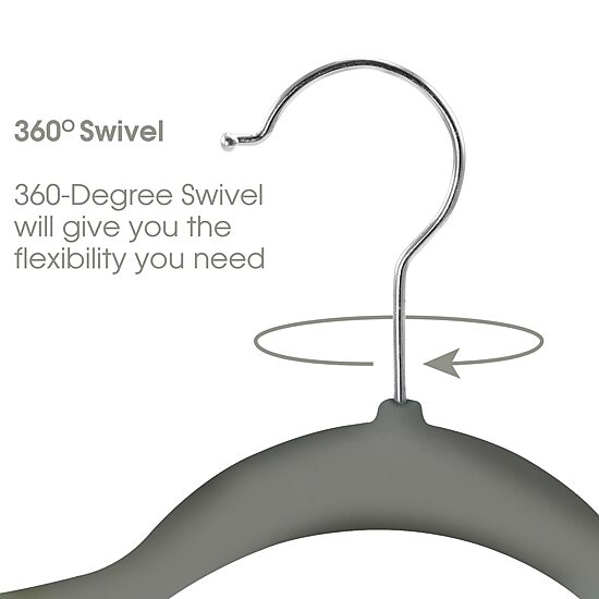 Elama Velvet Slim Profile Heavy Duty Felt 100-pc. Plastic Hangers