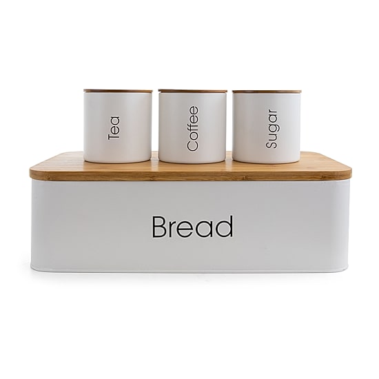 MegaChef Kitchen Bamboo Storage And Organization 4-pc. Canister