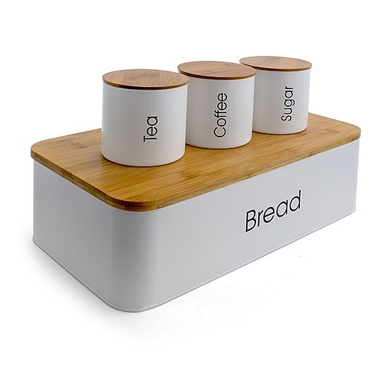MegaChef Kitchen Bamboo Storage And Organization 4-pc. Canister