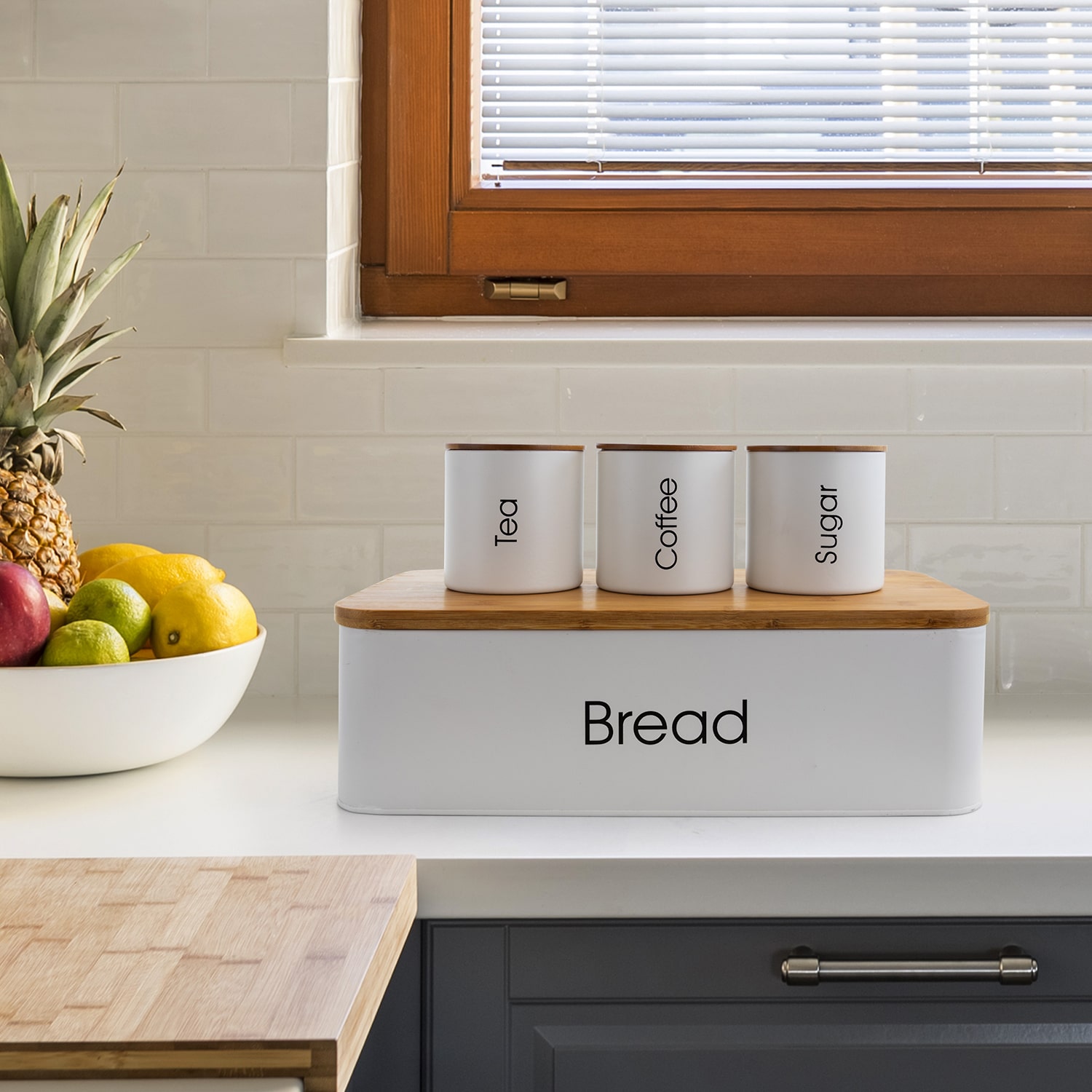 MegaChef Kitchen Bamboo Storage And Organization 4-pc. Canister