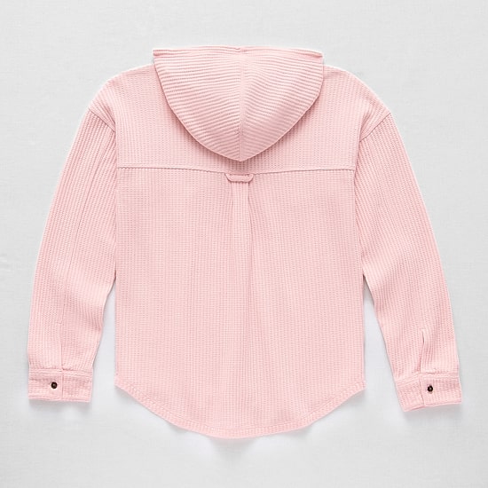 Thereabouts Waffle Little & Big Kid Girls Lightweight Shirt Jacket