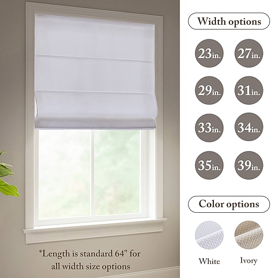 Madison Park Galen Matte Cordless Room Darkening Roman Shade