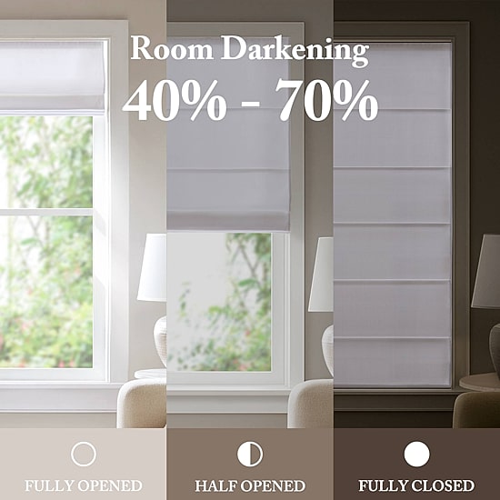 Madison Park Galen Matte Cordless Room Darkening Roman Shade