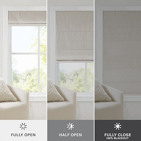 Madison Park Quincy Cordless 100% Blackout Roman Shade