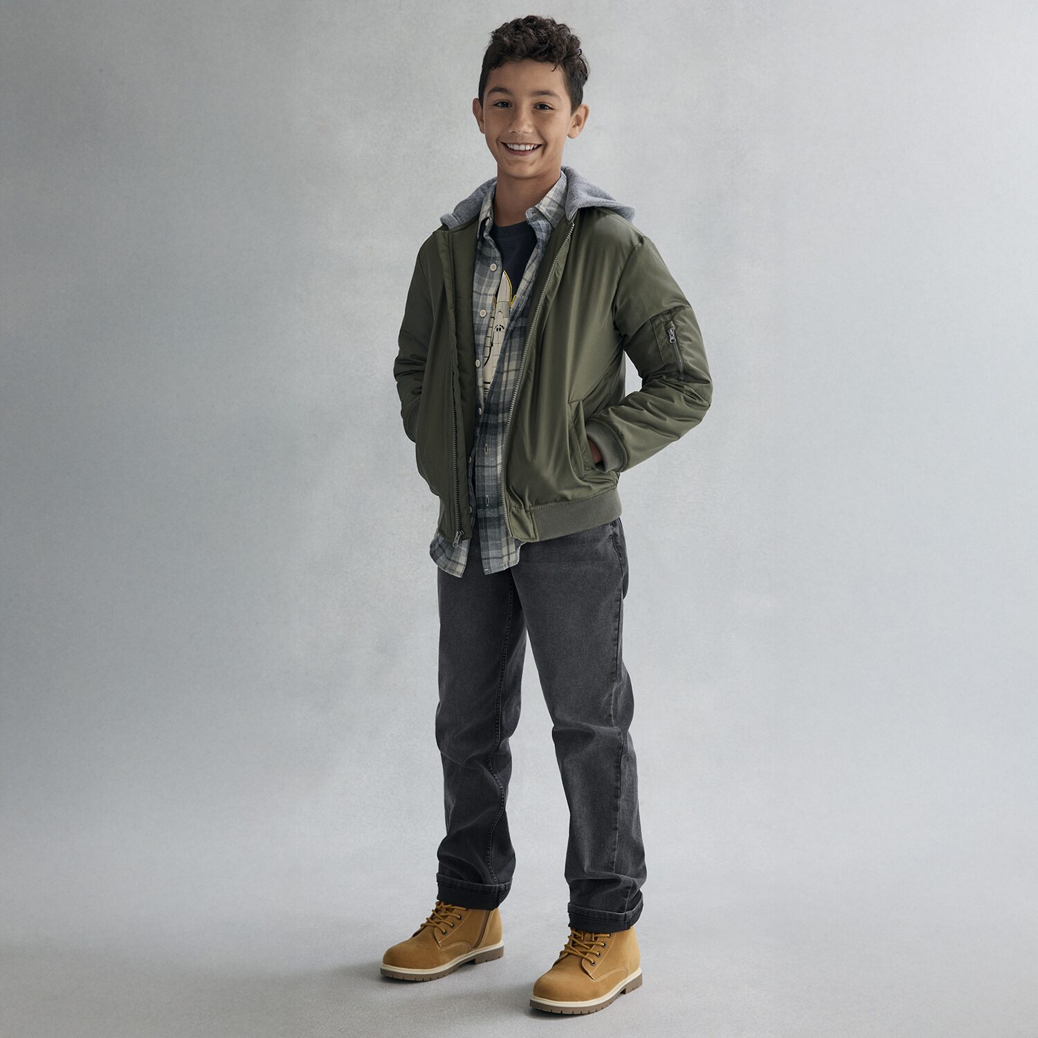 Thereabouts Little & Big Kid Boys Hooded Water Resistant Midweight Puffer Jacket