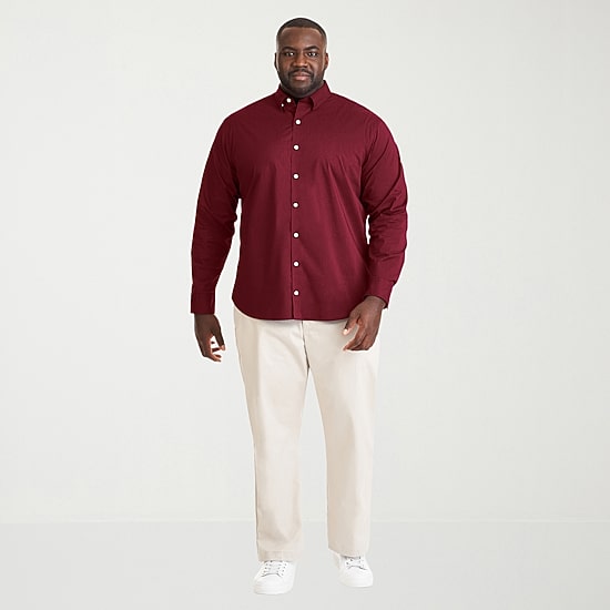 Van Heusen Cronbie Mens Long Sleeve Regular Fit Stretch Fabric Big and Tall Button-Down Shirt