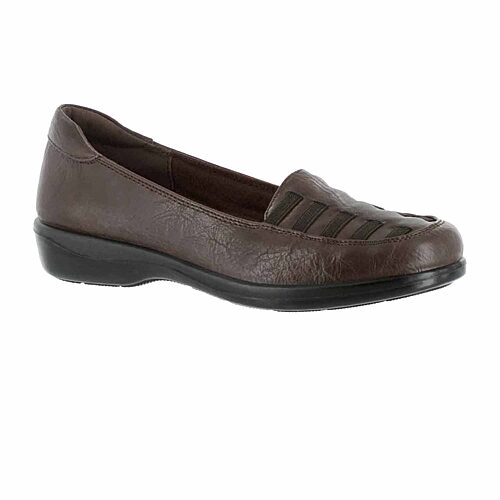 Easy Street Genesis Womens Round Closed Toe Loafers, 12 Wide, Brown