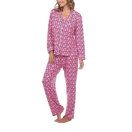 White Mark Womens Long Sleeve 2-pc. Pajama Set