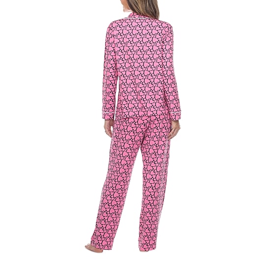 White Mark Womens Long Sleeve 2-pc. Pajama Set