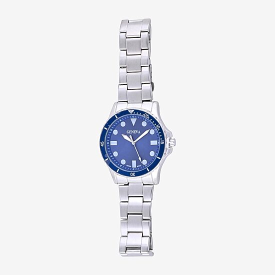 Geneva Mens Silver Tone Bracelet Watch Mac8120jc - JCPenney