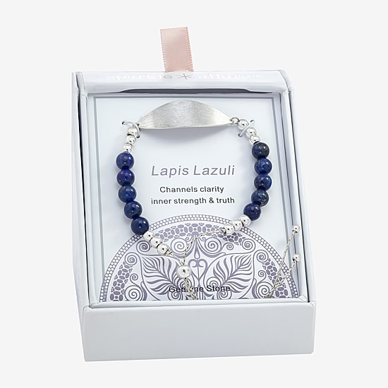 Sparkle Allure Empowerment Womens Blue Lapis Beaded Bracelet