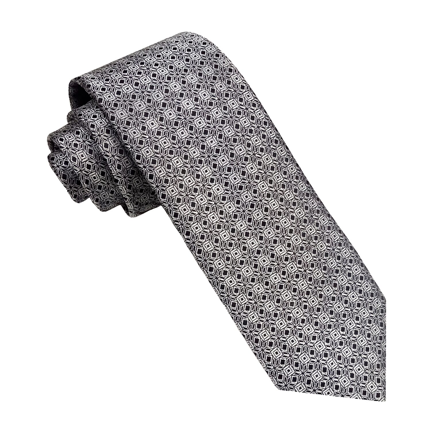 J. Ferrar Lustrous Slim Geometric Tie