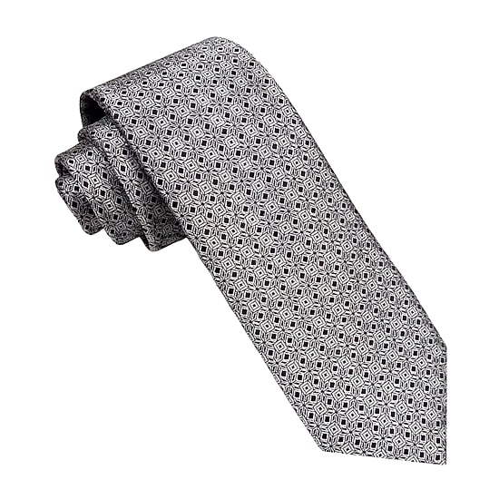 J. Ferrar Lustrous Slim Geometric Tie