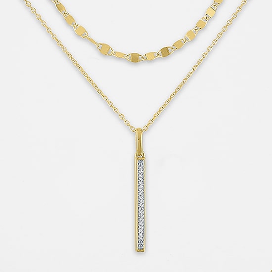 Diamond Addiction Womens 2-pc. Diamond Accent Natural White Diamond Sterling Silver Necklace Set