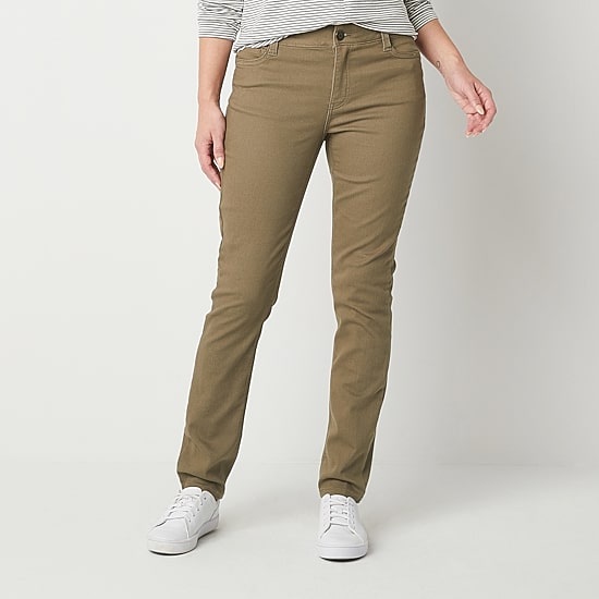 Liz Claiborne Womens Sara Mid Rise Slim Fit, Skinny Leg Jean