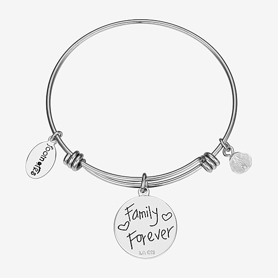 Footnotes Tree Womens Stainless Steel Round Bangle Bracelet