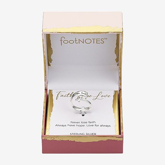 Footnotes Faith Womens 6MM Sterling Silver Cross Bypass  Band