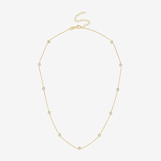 Diamond Addiction 1/4 CT.T.W. - 1/2 CT. T.W. (G-H / Si2-I1)  Lab-Grown Diamond Station Necklace in Sterling Silver Or 14k Gold Over Silver