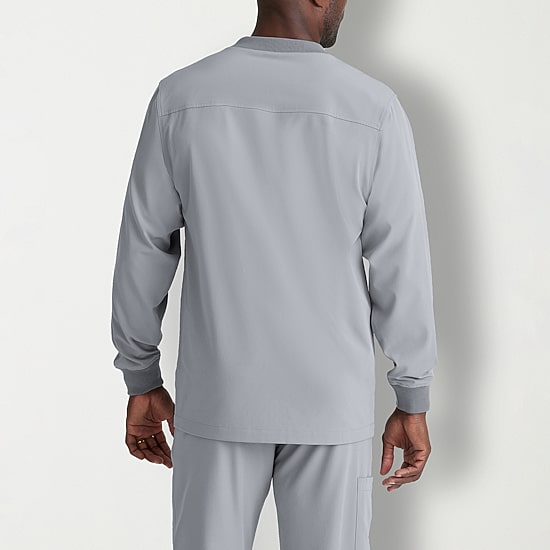 Skechers Sk0408 Structure 3-Pocket Crewneck Warm-Up Mens Tag Free Stretch Fabric Moisture Wicking Scrub Jackets
