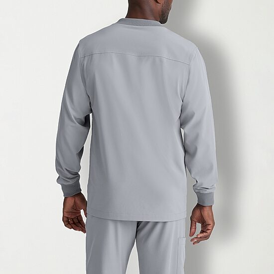 Skechers Sk0408 Structure 3-Pocket Crewneck Warm-Up Mens Big and Tall Tag Free Stretch Fabric Moisture Wicking Scrub Jackets
