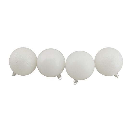 Northlight White 4-Finish Ball 16-pc. Christmas Ornament