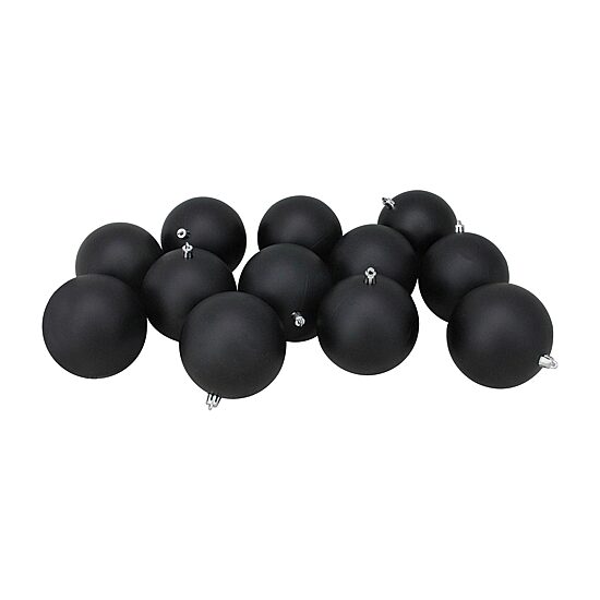 Northlight Black Matte Ball 12-pc. Christmas Ornament