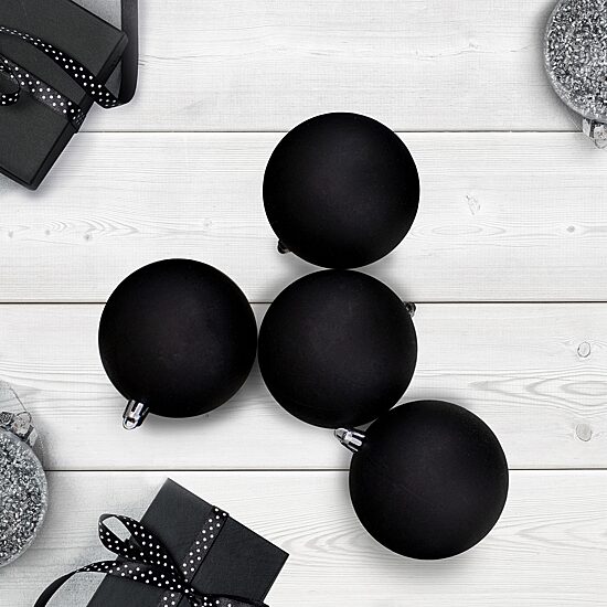 Northlight Black Matte Ball 12-pc. Christmas Ornament