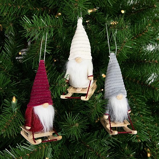 Northlight Sledding Gnomes 3-pc. Christmas Ornament