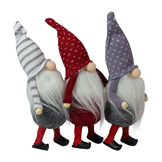 Northlight Standing Gnome 3-pc. Christmas Ornament