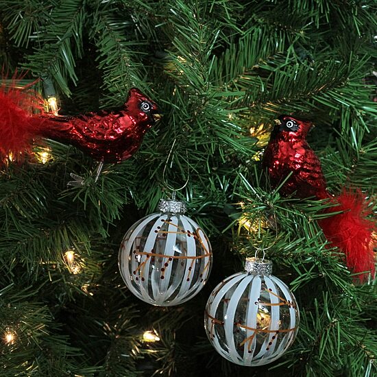 Northlight Birds Finish Ball 4-pc. Christmas Ornament