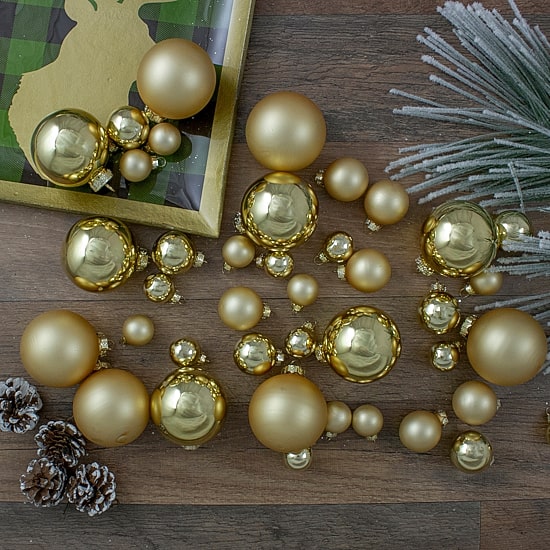 Northlight Glass 2-Finish Ball 40-pc. Christmas Ornament