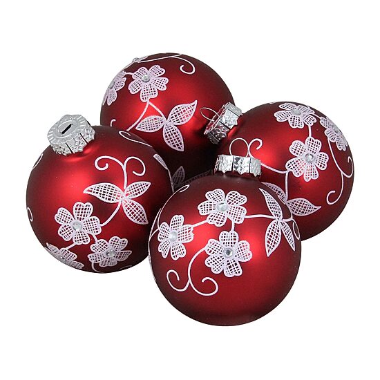 Northlight Floral Ball 4-pc. Christmas Ornament