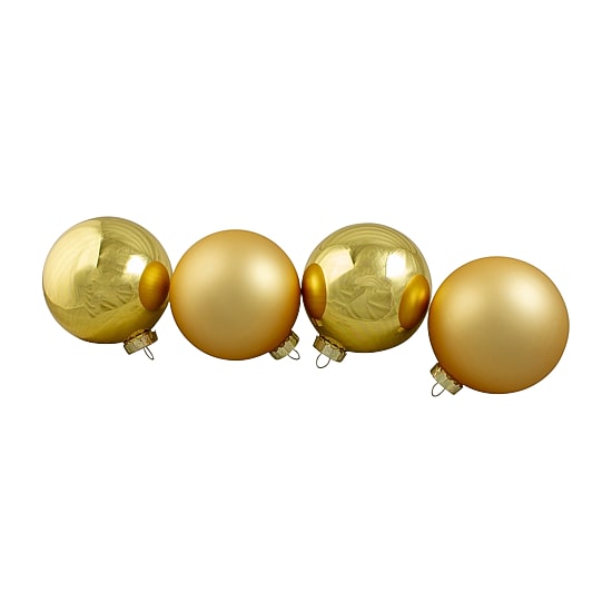 Northlight Glass 2-Finish Ball 4-pc. Christmas Ornament