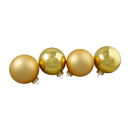 Northlight Glass 2-Finish Ball 4-pc. Christmas Ornament