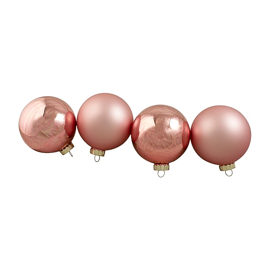 Northlight Pink 2-Finish Ball 4-pc. Christmas Ornament