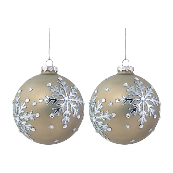 Northlight Snowflakes Glass Ball 2-pc. Christmas Ornament