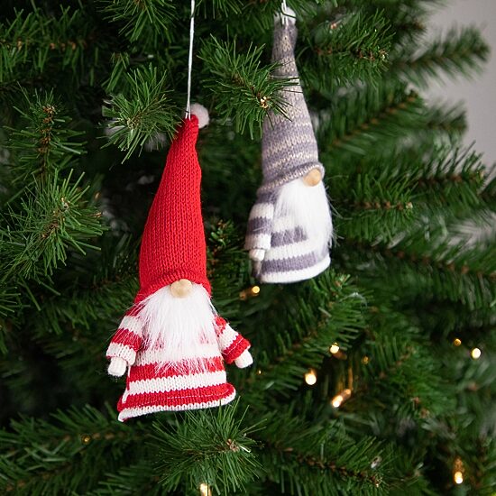 Northlight Striped Gnome Plush 2-pc. Christmas Ornament