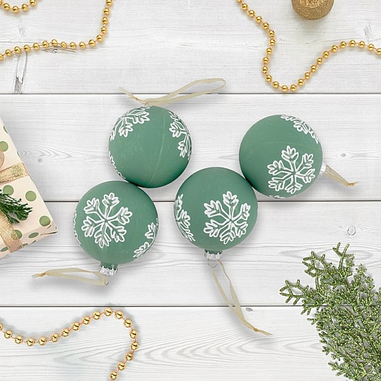 Northlight Ball With Snowflakes 4-pc. Christmas Ornament