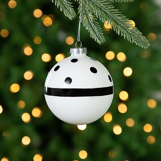 Northlight Striped Glass Ball 2-pc. Christmas Ornament