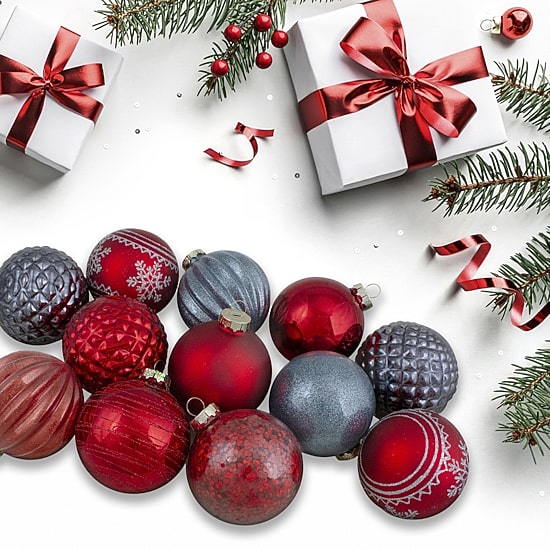 Northlight Finial And Glass Ball 12-pc. Christmas Ornament