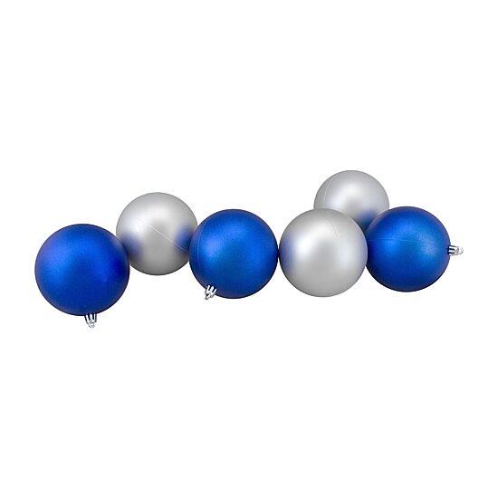 Northlight 2-Finish Blue Ball 12-pc. Christmas Ornament
