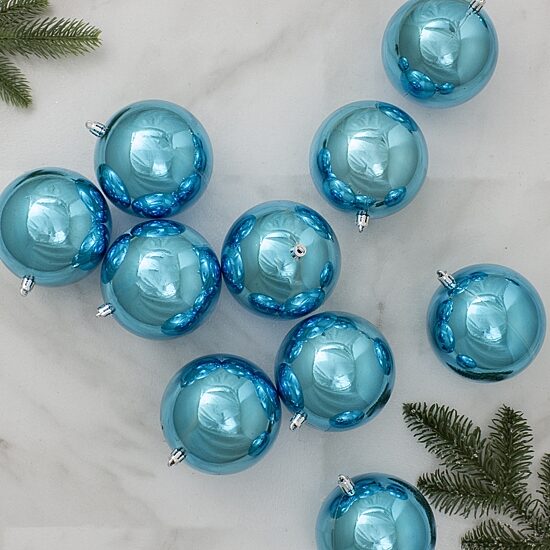 Northlight Blue Shiny Ball 12-pc. Christmas Ornament