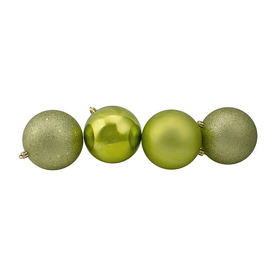 Northlight Green 4-Finish Ball 12-pc. Christmas Ornament