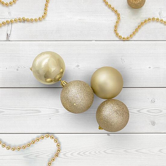 Northlight Gold 4-Finish Ball 16-pc. Christmas Ornament