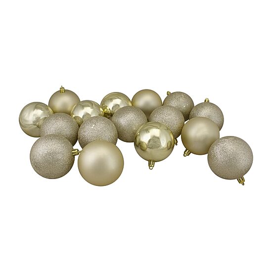 Northlight Gold 4-Finish Ball 16-pc. Christmas Ornament