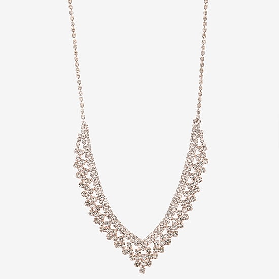 Monet Jewelry Timeless Rose Gold Womens 17 Inch Collar Necklace