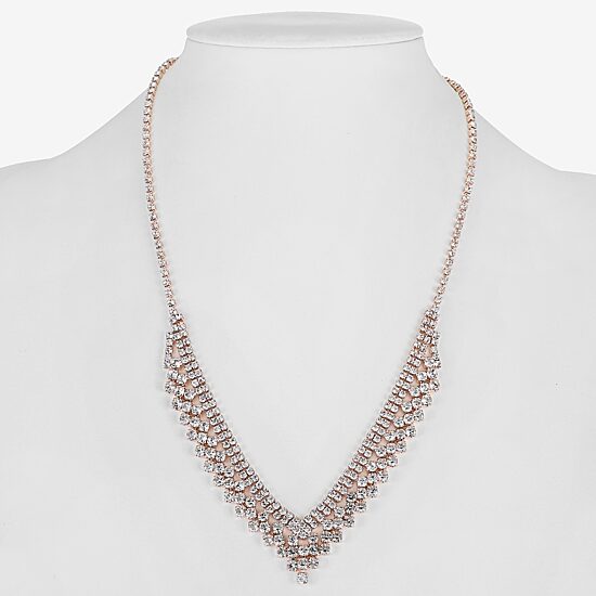 Monet Jewelry Timeless Rose Gold Womens 17 Inch Collar Necklace