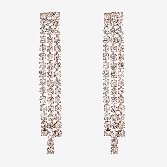 Monet Jewelry Timeless Rose Gold Womens Glass Hypoallergenic Drop Earrings