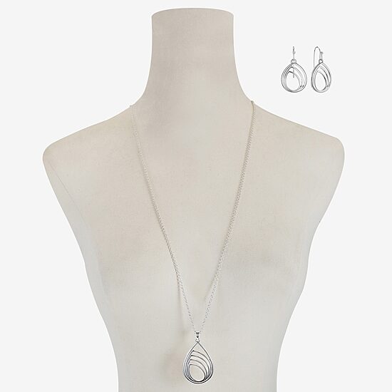 Liz Claiborne Pendant Necklace And Drop Earring Womens 2-pc. Jewelry Set