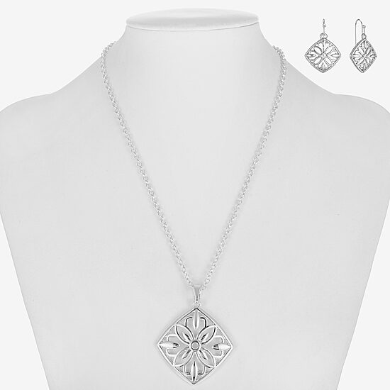 Liz Claiborne Pendant Necklace And Drop Earring Womens 2-pc. Jewelry Set